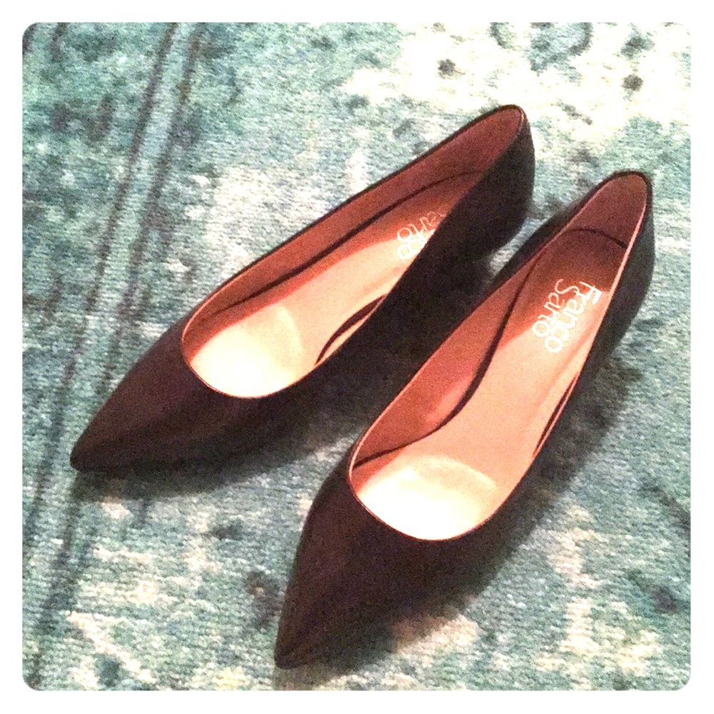Black leather wedge